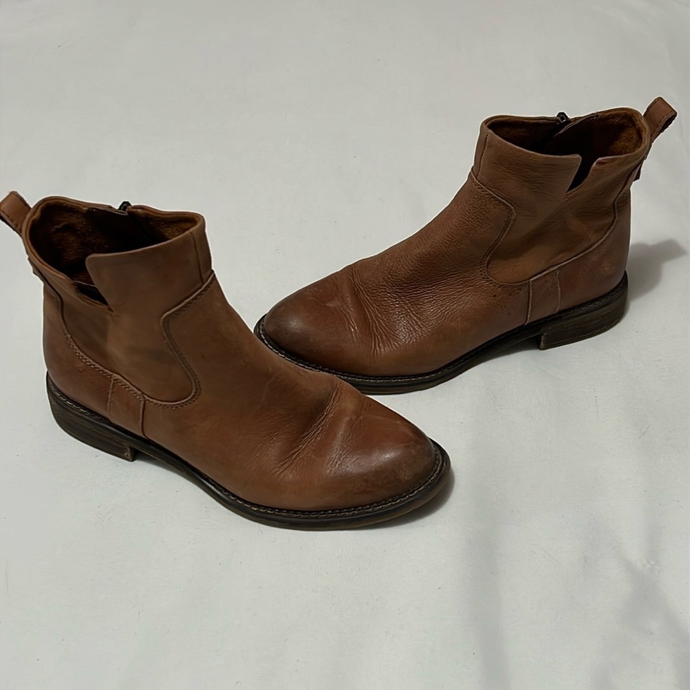 Franco Sarto Brown Leather Hoda Booties